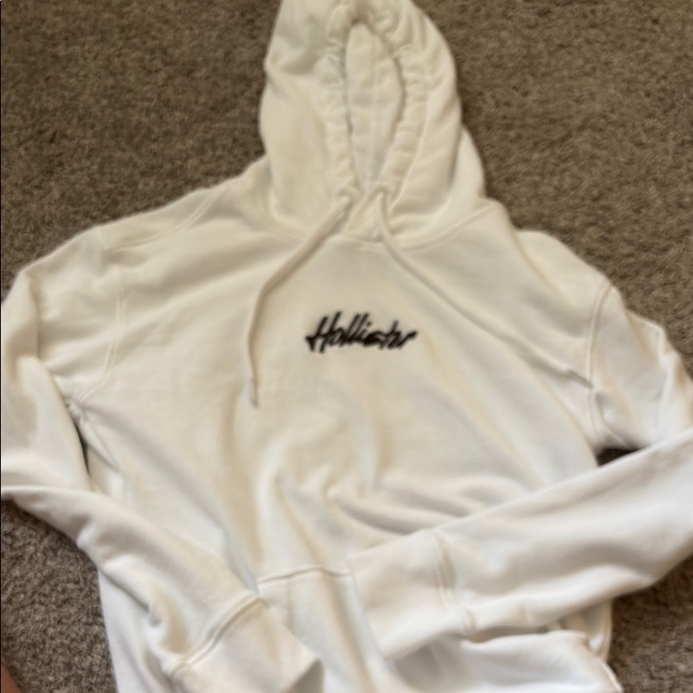 Hollister Cream Long Sleeve Hooded Sweatshirt